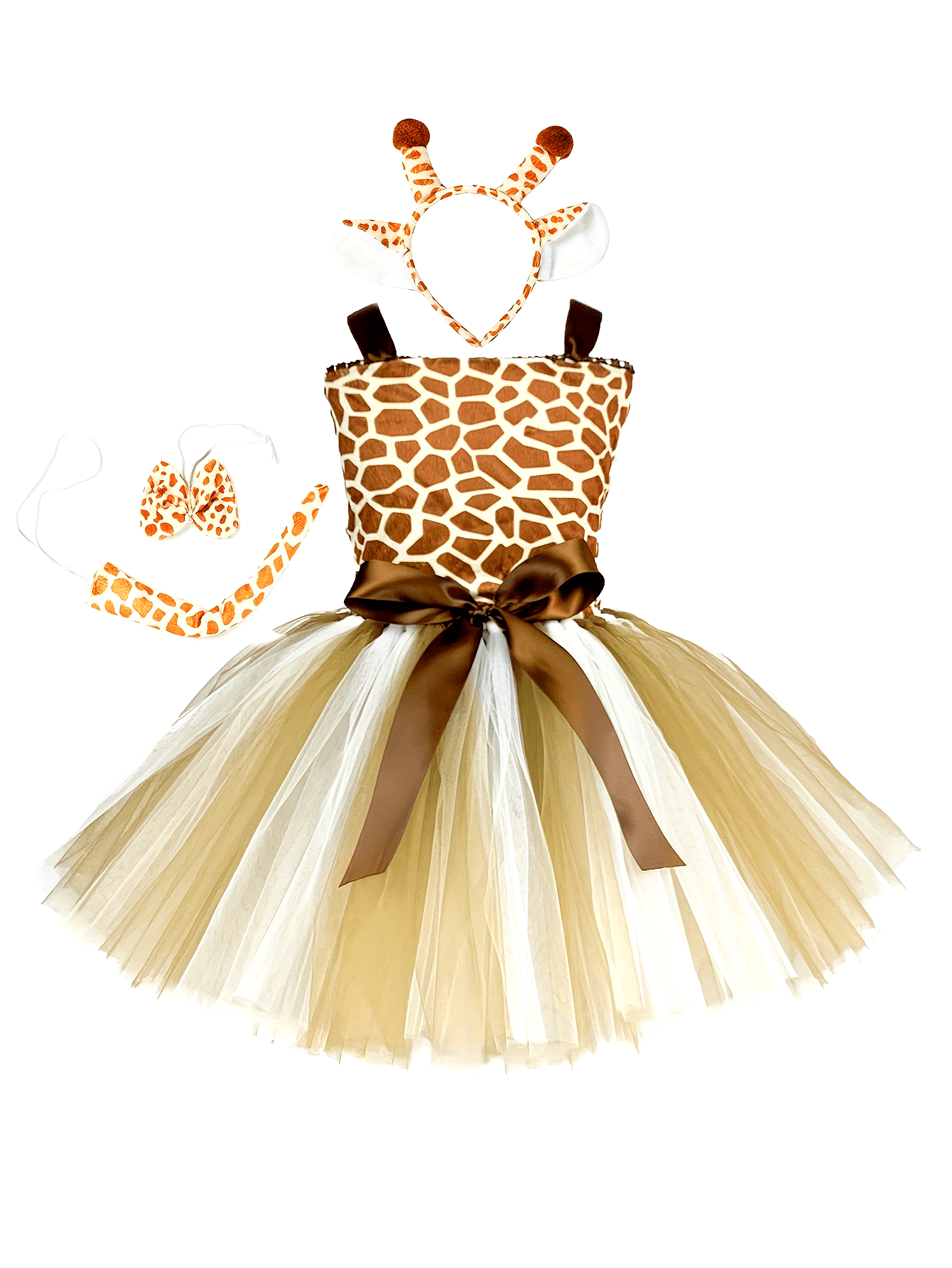 Fantasia Infantil Feminina Girafa Com Saia De Tule E Acessórios Fantasia Rica De Detalhes - Promoção de carnaval 2025
