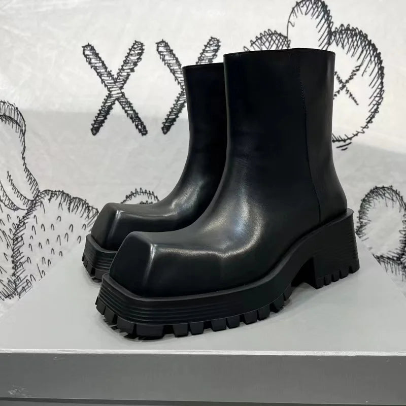 Bota Masculina Material Resistente Bico Quadrado - Promoção De Inverno 2025