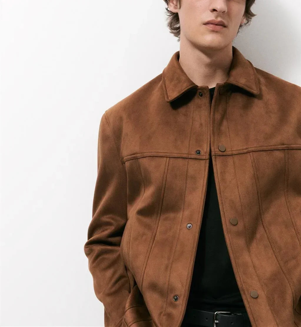 Jaqueta Masculina Com Botões E Lapela - Promoção De Inverno 2025