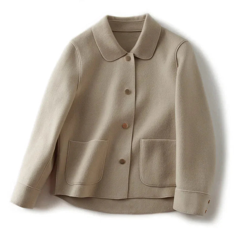 Casaco Elegante Feminino De Cor Sólida Com Botões - Promoção De Inverno 2025
