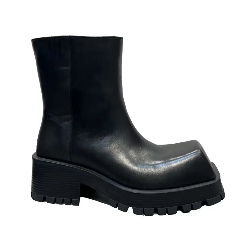 Bota Masculina Material Resistente Bico Quadrado - Promoção De Inverno 2025