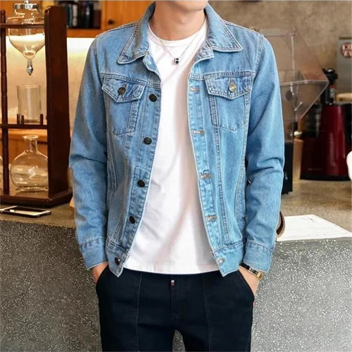 Jaqueta Jeans Masculina Tendência Casual
