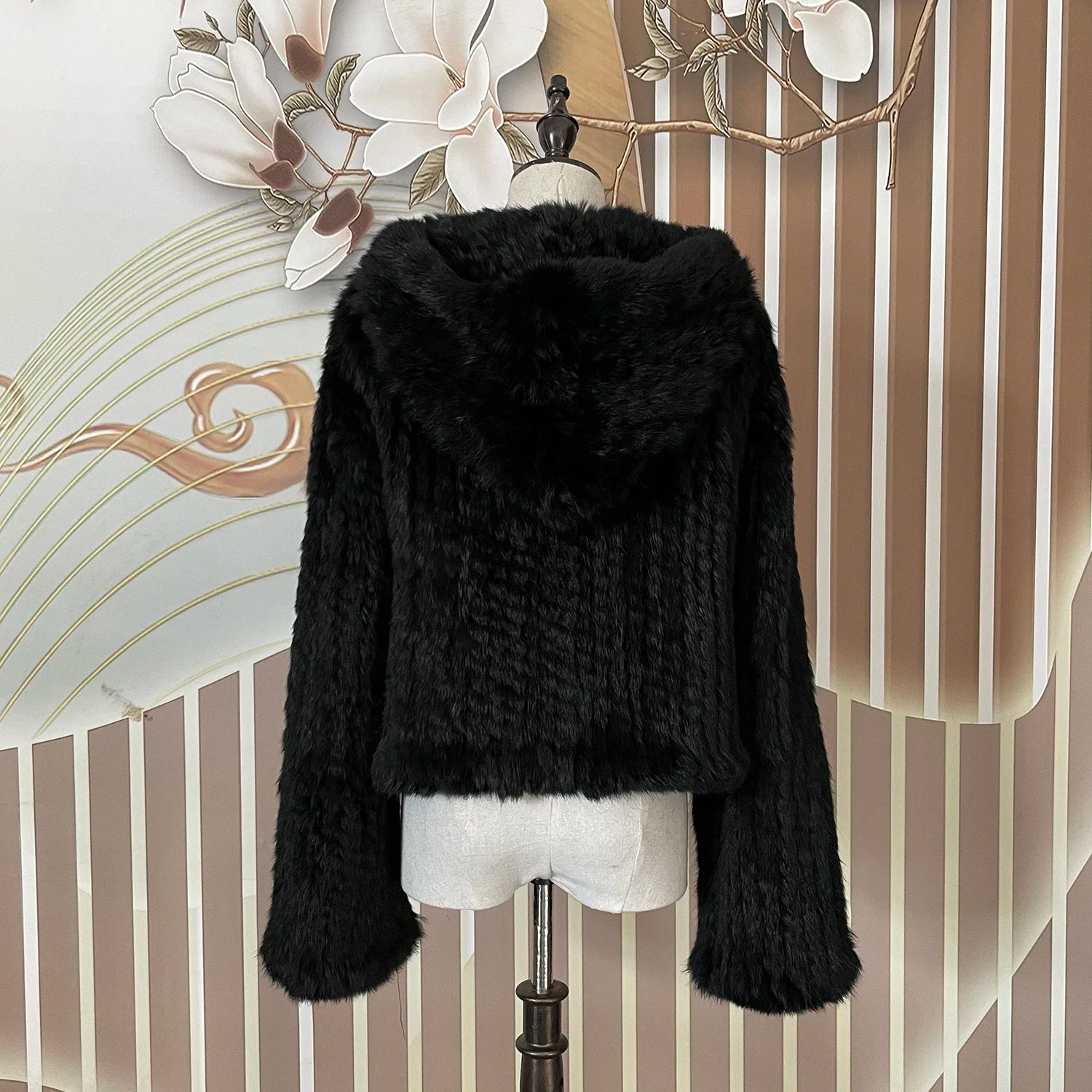 Casaco Feminino De Lã Grosso Com Capuz - Promoção De Inverno 2025