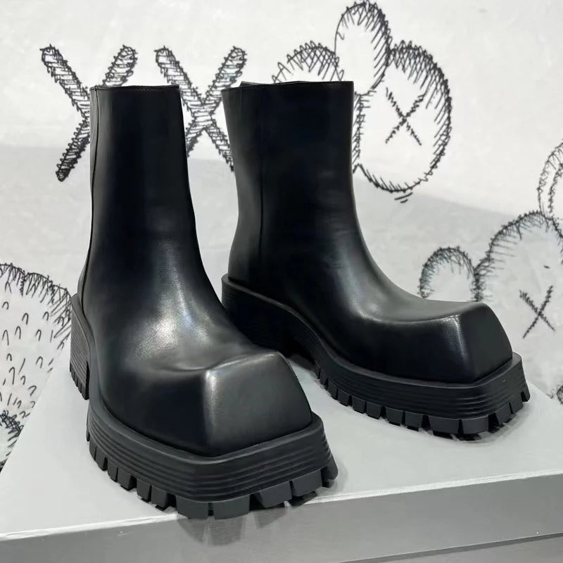 Bota Masculina Material Resistente Bico Quadrado - Promoção De Inverno 2025