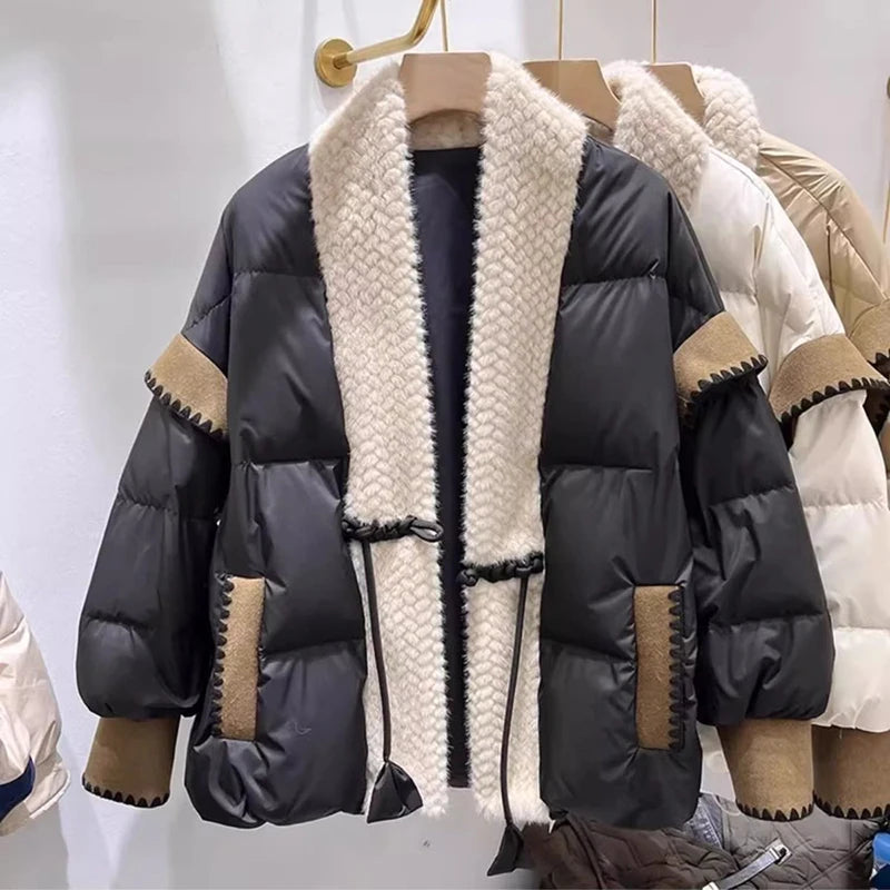 Casaco Feminino Acolchoado com Cordão De Amarração - Promoção De Inverno 2025