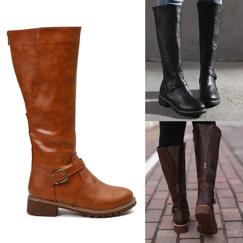 Bota Feminina Cano Alto De Material Resistente Tendência - Promoção De Inverno 2025