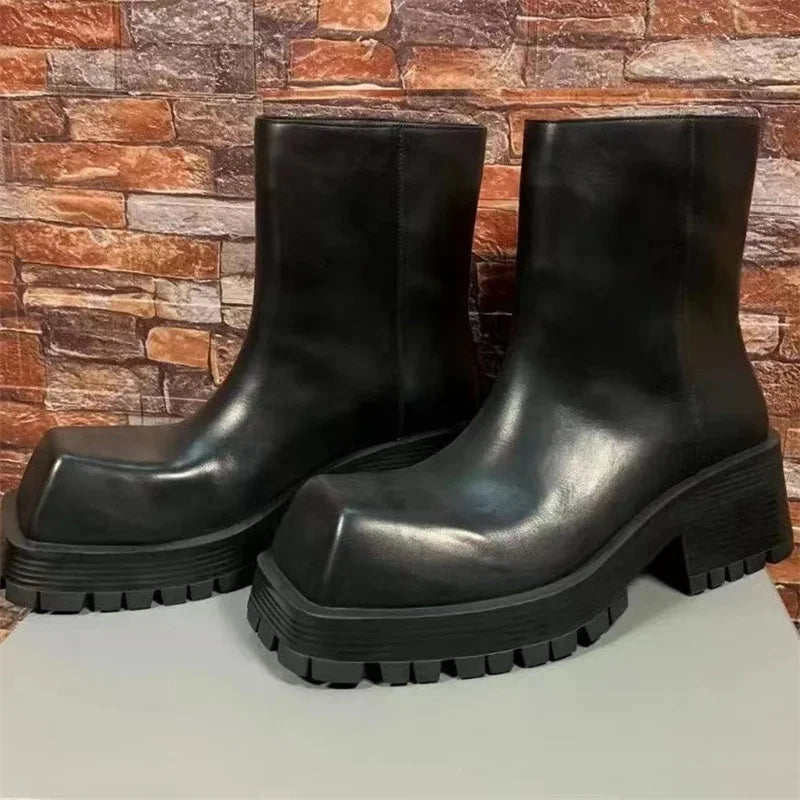 Bota Masculina Material Resistente Bico Quadrado - Promoção De Inverno 2025