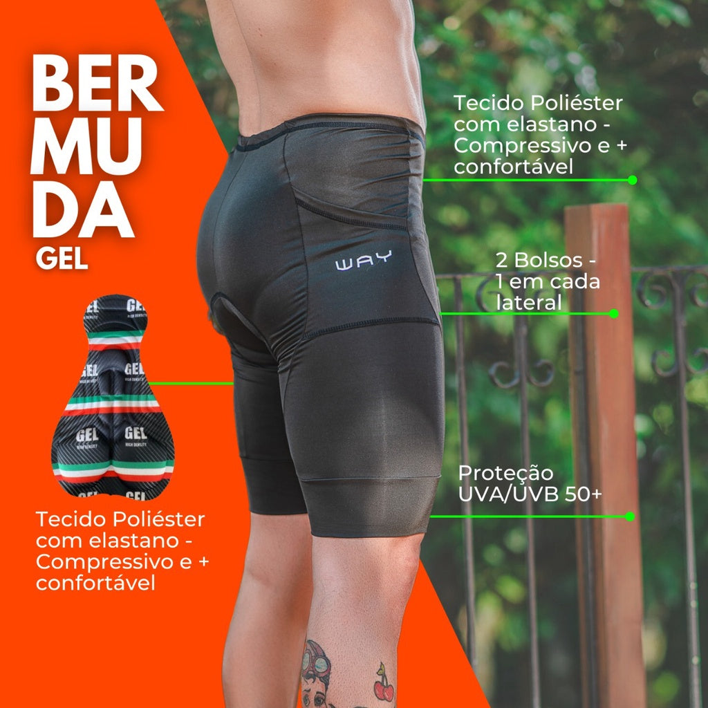 Bermuda de Ciclismo Masculina com Gel