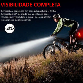 Farol Para Bicicleta Luz LED + Velocimetro e Lanterna Traseira de Brinde