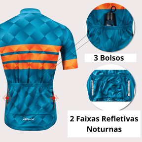 Conjunto Bretelle Feminino para Ciclismo Beauty Manga Curta