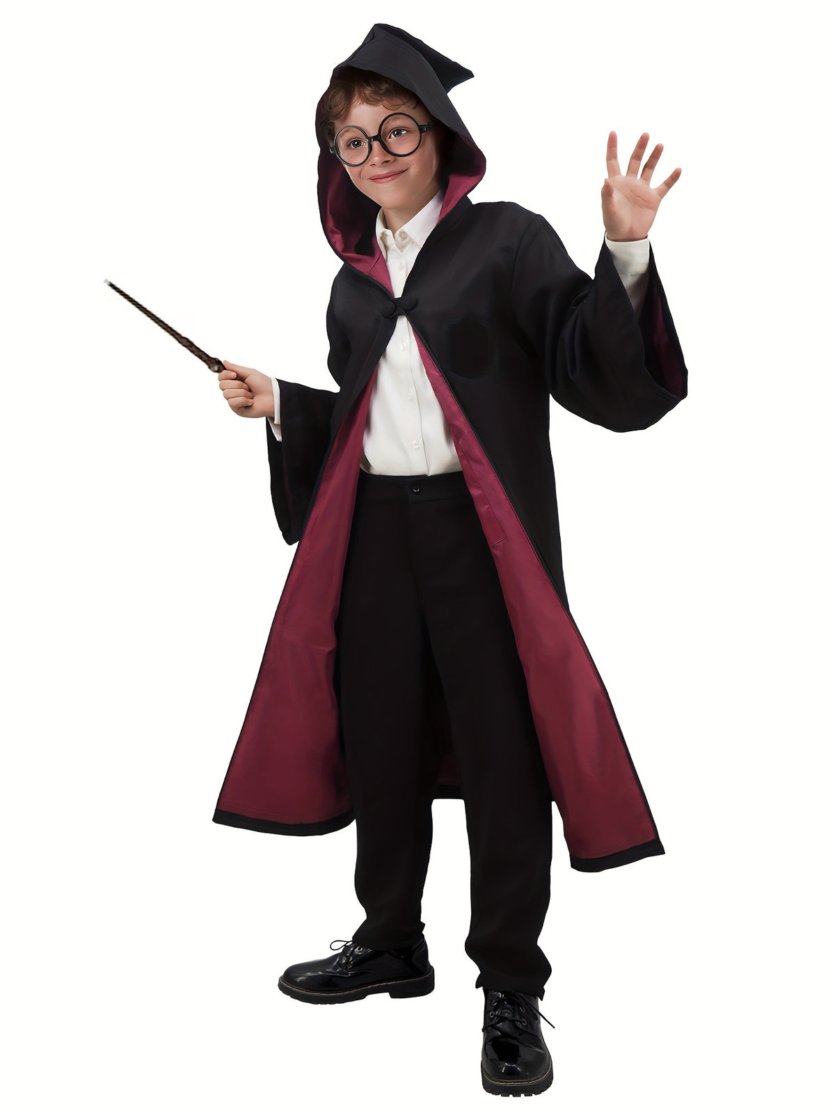 Fantasia infantil Masculina Harry Potter Com Capa E Acessórios Adequada Para Festas