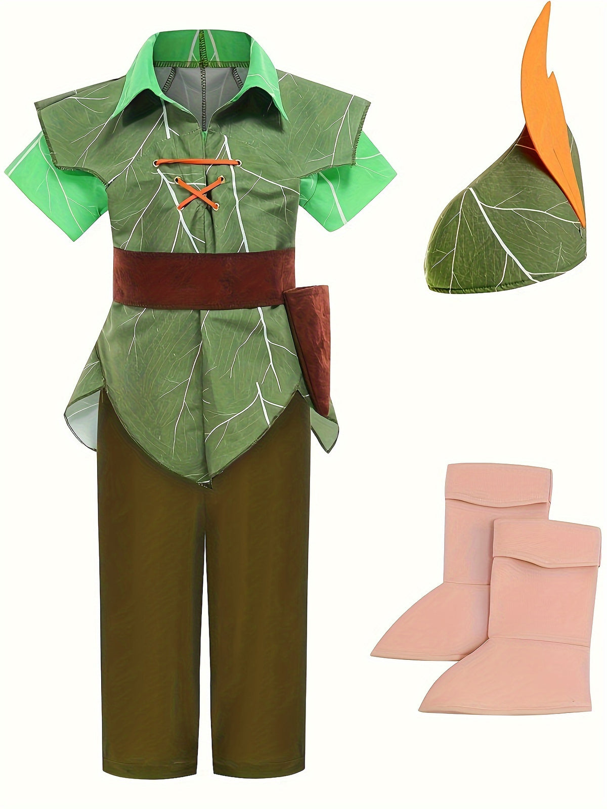 Fantasia Infantil Masculina de Elfo Verde Com Acessórios Design Premium Com Acessórios