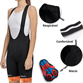 Conjunto Bretelle Feminino para Ciclismo Beauty Manga Curta