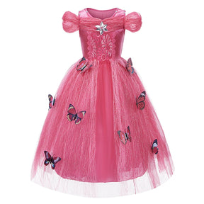 Fantasia Infantil Feminina Para Aniversário Vestido Decorado Com Borboletas Alta Qualidade