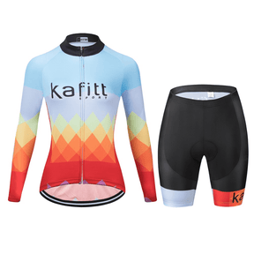 Conjunto Feminino de Ciclismo Manga Longa Kafitt Rainbow