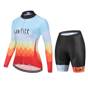 Conjunto Feminino de Ciclismo Manga Longa Kafitt Rainbow