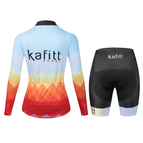 Conjunto Feminino de Ciclismo Manga Longa Kafitt Rainbow