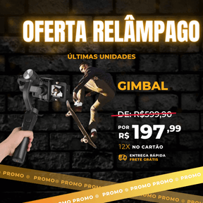 Gimbal Estabilizador de Celular com 3 Eixos e 330 Graus -  Promoção de Outubro