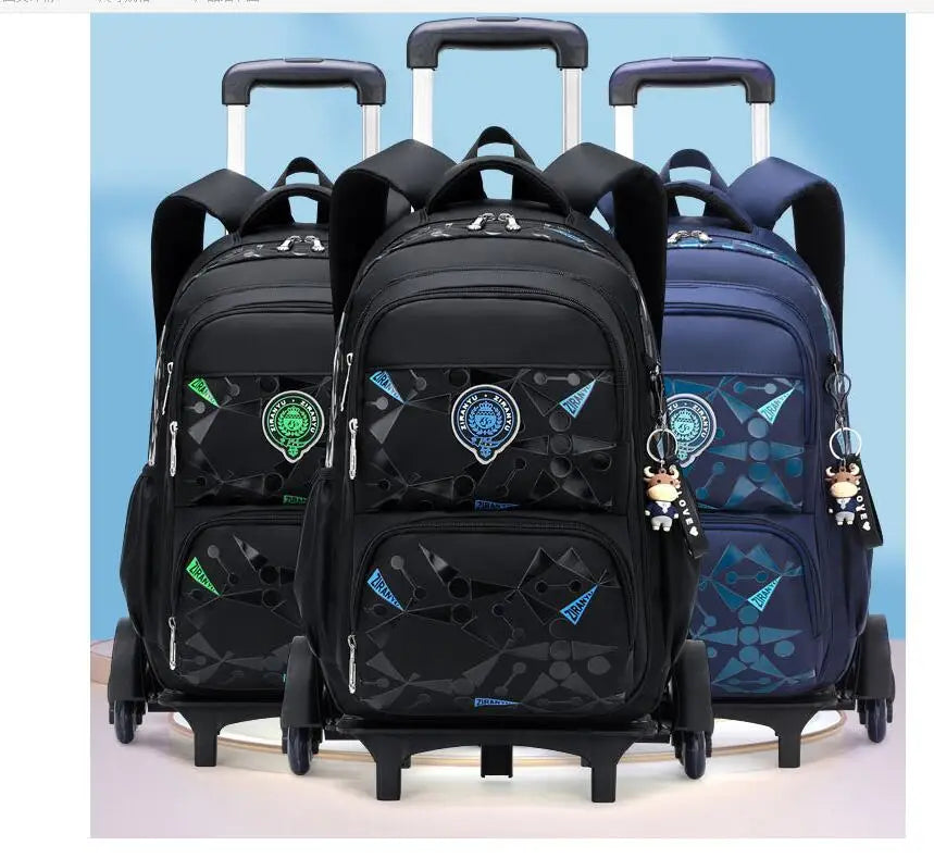 Mochila Escolar Unissex Com Compartimentos E Rodinhas Design Moderno