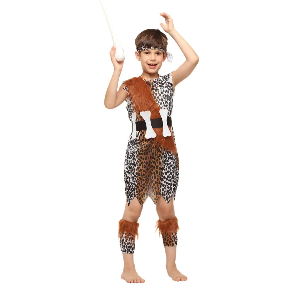 Fantasia Infantil Masculina Menino Das Cavernas Idade Medieval Material De Qualidade