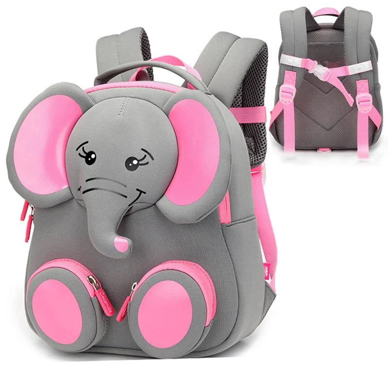 Mochila Escolar Infantil Feminina Design Elefante Desenho Animado Material De Qualidade