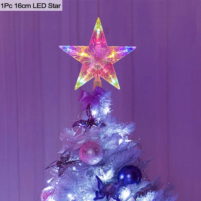 Decoração De Natal Estrela Luminária Para Topo De Árvore De Natal