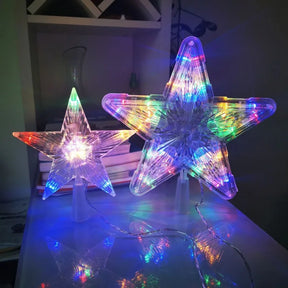 Decoração de Natal Estrela de LED Topo De Árvore  Transparente Brilhante