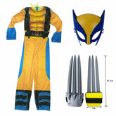 Fantasia Infantil Masculina Wolverine Macacão Com Acessórios De Qualidade