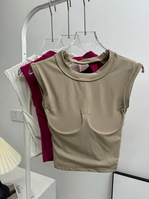 Camisa Feminina Esportiva Com Decote Nas Costas Material Confortável