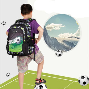 Mochila Escolar Infantil Masculina Estampa Futebol Mochila de Ombro