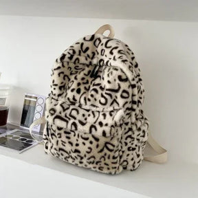 Mochila De Pelúcia Estampada Feminina Material Confortável