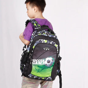 Mochila Escolar Infantil Masculina Estampa Futebol Mochila de Ombro