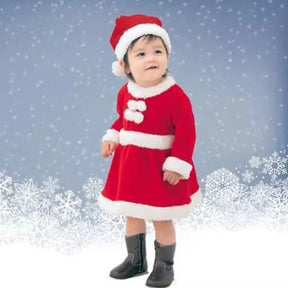 Fantasia Infantil Feminina Mamãe Noel Com Gorro Material De Qualidade