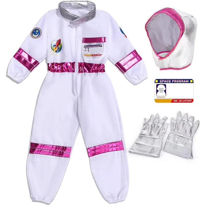 Fantasia Infantil Feminina Astronauta Com Acessórios Traje Espacial de Alta Qualidade