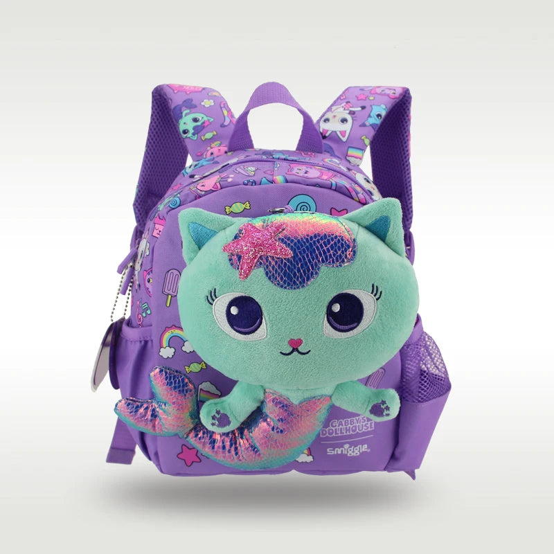 Mochila Escolar Infantil Feminina Com Pelúcia Desenho Animado