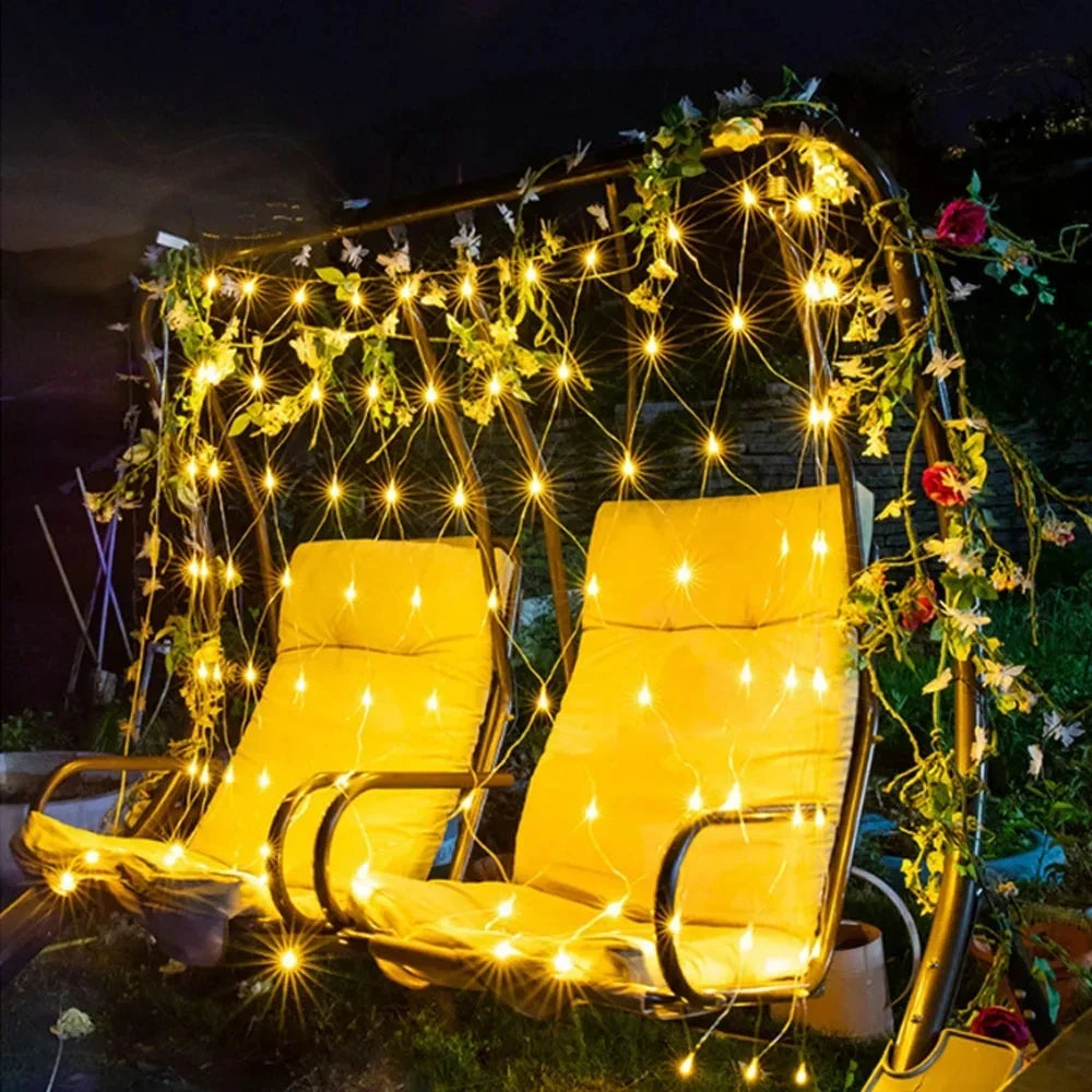 Cortina De LED Luzes Para Decoração De Jardim E Festas Natalina