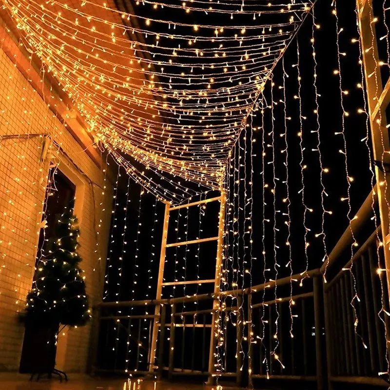 Cortina De Luzes De LED Decoração Luminosa Para Final De Ano