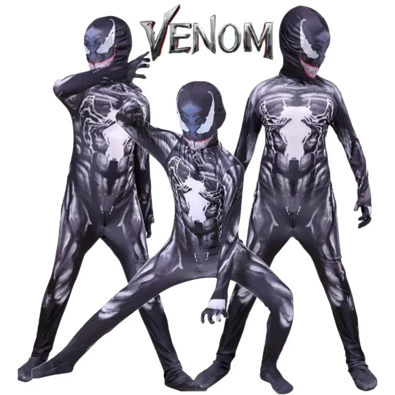 Fantasia Infantil Masculina Super Herói Venom Macacão De Alta Qualidade