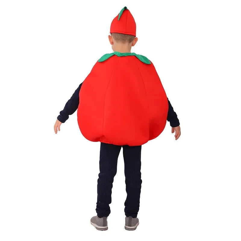 Fantasia Infantil Divertida Fruta Tomate Salada Kids - Promoção de Carnaval 2025