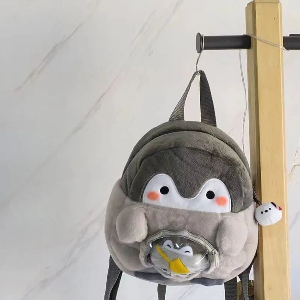 Mochila Infantil Para Passeio Design Pinguim De Pelúcia