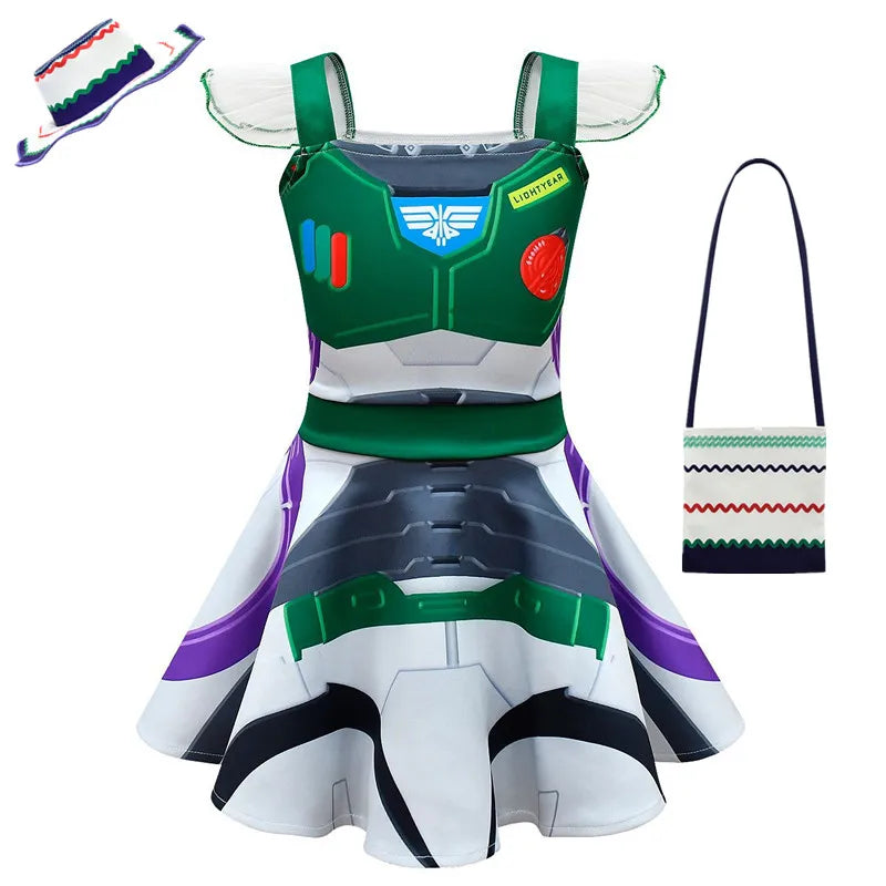 Fantasia Infantil Feminina Buzz Lightyear Com Saia de Tule E acessórios