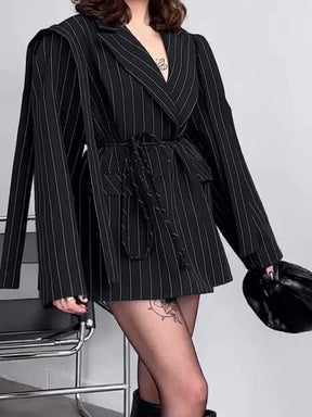 Casaco Feminino Casual Estilo Blazer Com Cinto  - Promoção De Inverno 2025