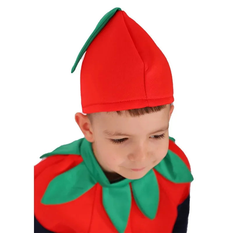 Fantasia Infantil Divertida Fruta Tomate Salada Kids - Promoção de Carnaval 2025