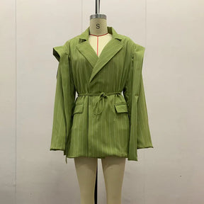 Casaco Feminino Casual Estilo Blazer Com Cinto  - Promoção De Inverno 2025