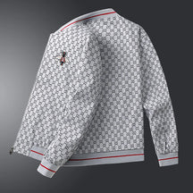 Jaqueta Masculina Estampa Xadrez Com Zíper E Punhos Canelados - Promoção De Inverno 2025