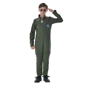 Fantasia Infantil Masculina Macacão Força Aérea Americana Design Realista