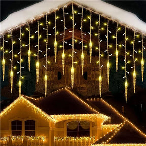 Cortina De LED Decoração Natalina Para Casa Cristais Brilhantes