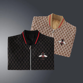 Jaqueta Masculina Estampa Xadrez Com Zíper E Punhos Canelados - Promoção De Inverno 2025