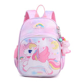 Mochila Escolar Feminina Infantil Design Unicórnio Com Chaveiro