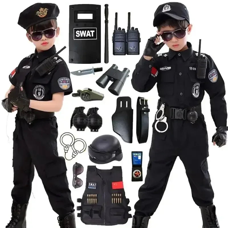 Fantasia Infantil Masculina Policial Com Acessórios Fantasia Completa